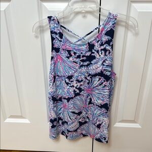 Lilly Pulitzer Vibrant Navy and Pink Tank Top